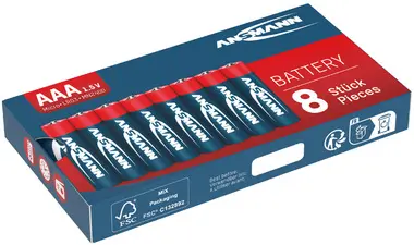 ANSMANN Pile alcaline, Micro AAA, lot de 8