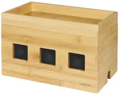 LogiLink Boîte à câbles, en bambou