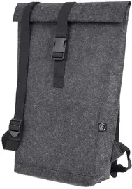 STOP Sac à dos rolltop pour laptop, feutre RPET, gris foncé