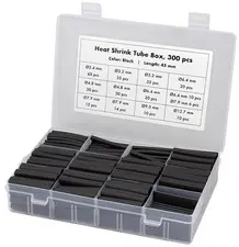 LogiLink Set de gaines thermorétractables, 300 pièces, noir