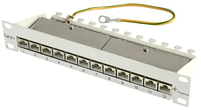 Telegärtner Panneau de brassage 10", Cat.6(prof) 1U, 12 RJ45