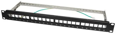LogiLink Panneau de brassage Keystone 19", blindé, noir