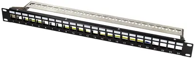 LogiLink Panneau de brassage 19" Keystone, 24 ports, noir