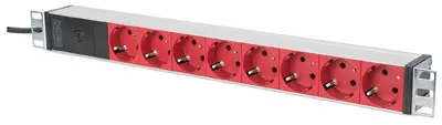 DIGITUS Bloc multiprise 19" 8 ports 1 U, avec parasurtenseur