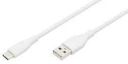 DIGITUS Câble USB 2.0 silicone, USB-C - USB-A, 1,0 m, blanc