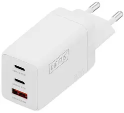 DIGITUS Chargeur secteur USB GaN, 2x USB-C / 1x USB-A, 67 W