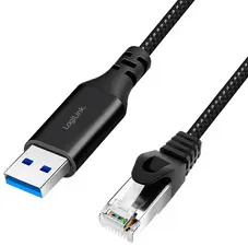 LogiLink Câble Ethernet USB 3.0, USB-A - RJ45, 3 m