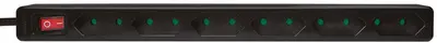 LogiLink Multiprise Euro, 6 prises, avec interrupteur, noir
