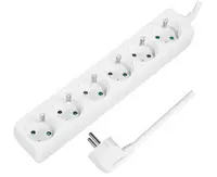 LogiLink Multiprise, 6 prises, sans interrupteur, blanc