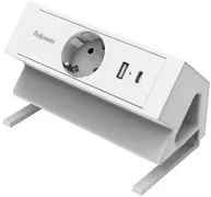 Fellowes Tisch-Steckdosenleiste Power Desk, Typ F, weiß