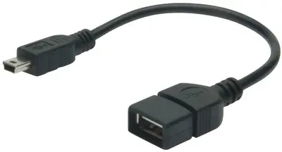 DIGITUS Câble adaptateur USB 2.0, mini USB-B - USB-A, 0,2 m