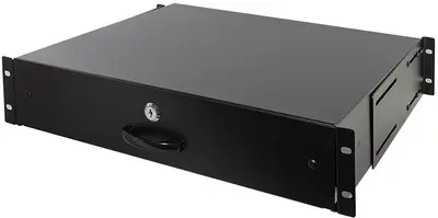 LogiLink Tiroir pour rack 19", 2 U, verrouillable, noir
