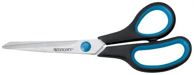 WESTCOTT Ciseaux Easy Grip, longueur: 247 mm, bleu/noir
