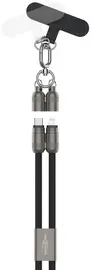 ANSMANN Bandoulière/câble smartphone, USB-C-Lightning, noir