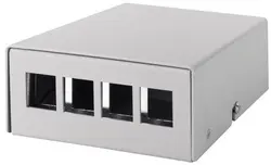 LogiLink Boîtier point de consolidation, 4 ports, gris clair