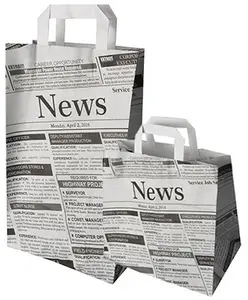 PAPSTAR Sac en papier "Newsprint", 260 x 170 x 250 mm