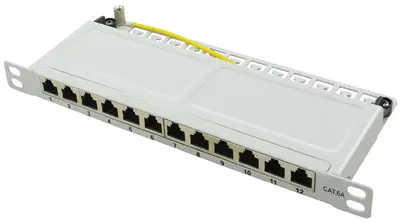 LogiLink Panneau de brassage 10" Cat.6A, 12 ports, gris