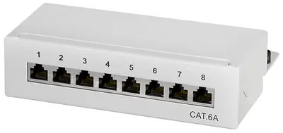 LogiLink Panneau de brassage de bureau, Cat.6A, 8 ports,