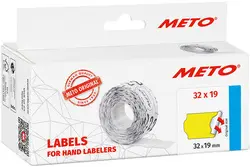 METO Étiquette pour étiqueteuse de prix, 32 x 19 mm, jaune