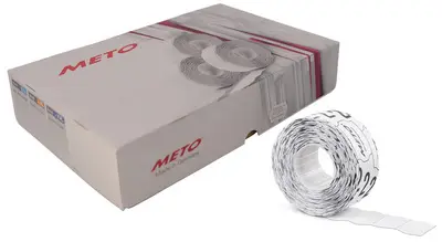 METO Étiquette pour étiqueteuse de prix, 32 x 19 mm, blanc
