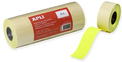 APLI Etiquette pour pince à étiqueter, 26 x 16 mm, jaune