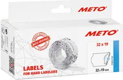 METO Étiquette pour étiqueteuse de prix, 32 x 19 mm, blanc