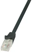 LogiLink Câble patch, Cat. 5e, U/UTP, 0,5 m, noir, gaine en