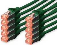 DIGITUS Câble de brassage Cat.6, S/FTP, 1,0 m, par 10, vert