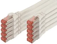 DIGITUS Câble de brassage Cat. 6, S/FTP, 2,0m, par 10, blanc