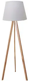 UNiLUX Lampadaire à LED TOOKA, hauteur 1520 mm, blanc/bambou