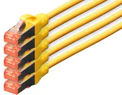 DIGITUS Câble patch Cat. 6, S/FTP, 10,0 m, set de 5, bleu