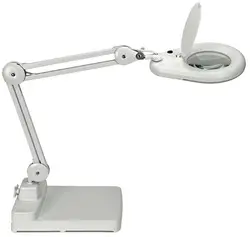 MAUL Lampe loupe à LED MAULviso, sur socle, blanc