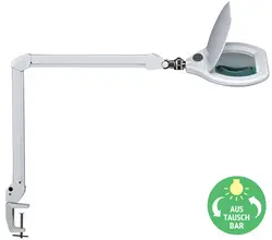 MAUL Lampe loupe à LED MAULcrystal, avec pince, blanc