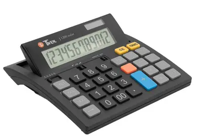 TWEN Calculatrice de bureau J-1200 solar, 12 carac.