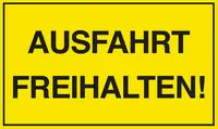 EXACOMPTA Hinweisschild "Ausfahrt freihalten!", gelb/schwarz