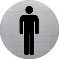 helit Pictogramme "the badge" WC-Hommes, rond, argent