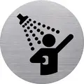 helit Pictogramme "the badge" douche, rond, argent
