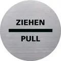 helit Piktogramm "the badge" ZIEHEN/PULL, rund, silber