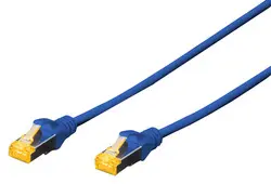 DIGITUS Câble de brassage Cat.6A, S/FTP, 0,25 m, bleu