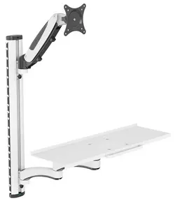 DIGITUS Support pour écran avec porte-clavier/souris, blanc