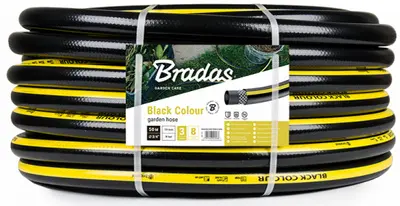 Bradas Tuyau d'arrosage BLACK COLOUR, 3/4", noir/jaune, 50 m