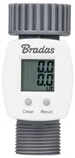 Bradas Débitmètre d'eau numérique WHITE LINE, 3/4", gris/