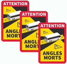 IWH Plaques magnétiques + autocollant Angles morts, 3 pièces