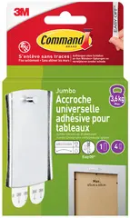 3M Command Crochet de fixation universel, XL, argent