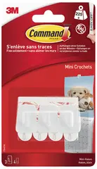 3M Command Mini-crochet,  plastique, taille: S, blanc