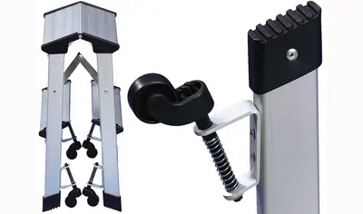 WEDO Escabeau, en aluminium, capacité: 150 kg, 2 x 2 marches
