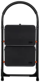 Bradas Escabeau pliable en acier, 2 niveaux, noir