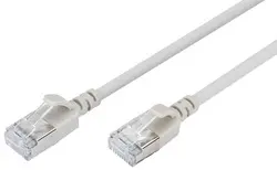 DIGITUS Câble de brassage Slim, cat. 6A, F/FTP, 1,5 m, gris