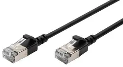 DIGITUS Câble de brassage Slim, cat. 6A, F/FTP, 1,5 m, noir