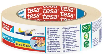 tesa ecoLogo Ruban de masquage crêpé Universal, 50 mm x 50 m